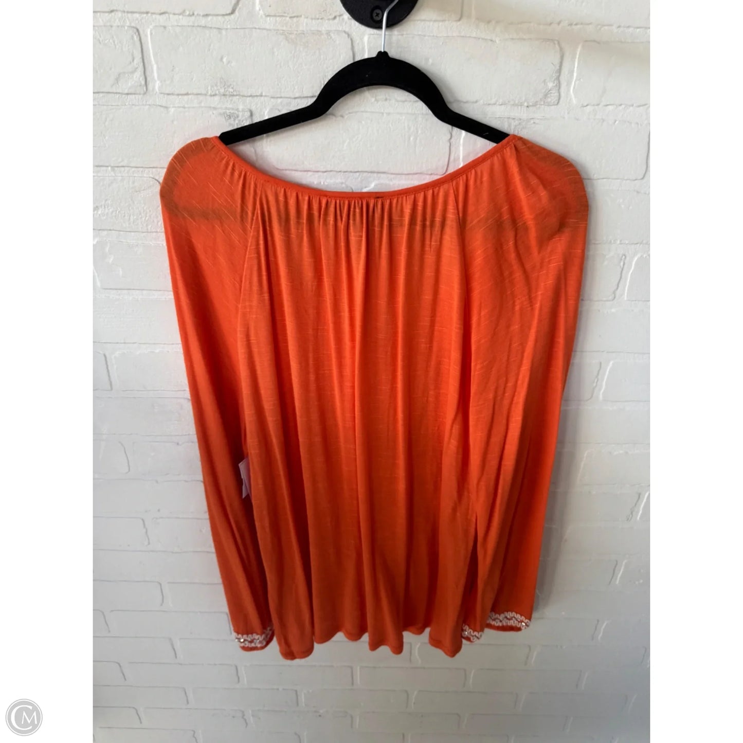 Tunic 3/4 Sleeve By Inc In Orange & White, Size: Xl