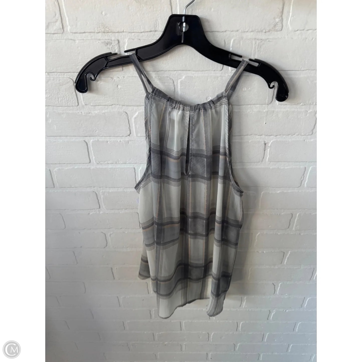 Top Sleeveless By Splendid In Cream & Grey, Size: M