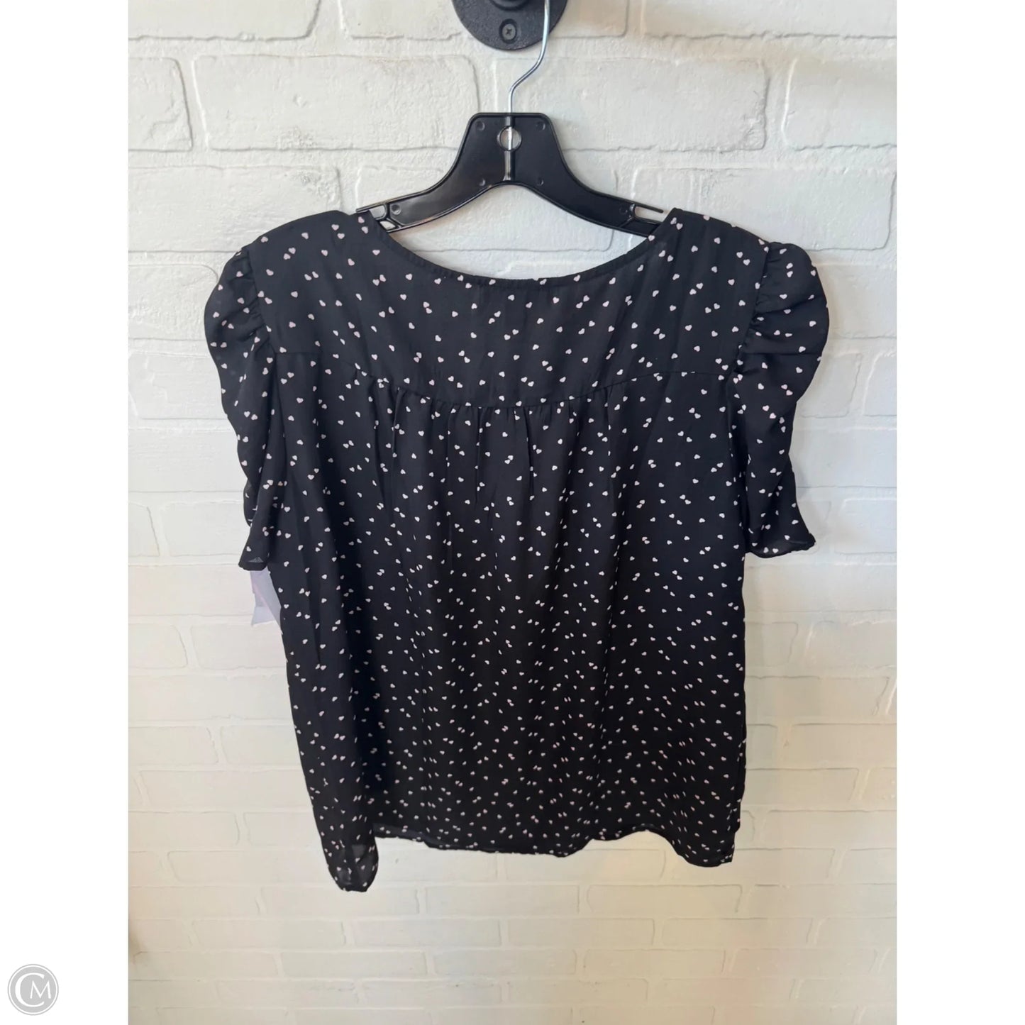 Blouse Short Sleeve By Tamara H In Black & Pink, Size: L