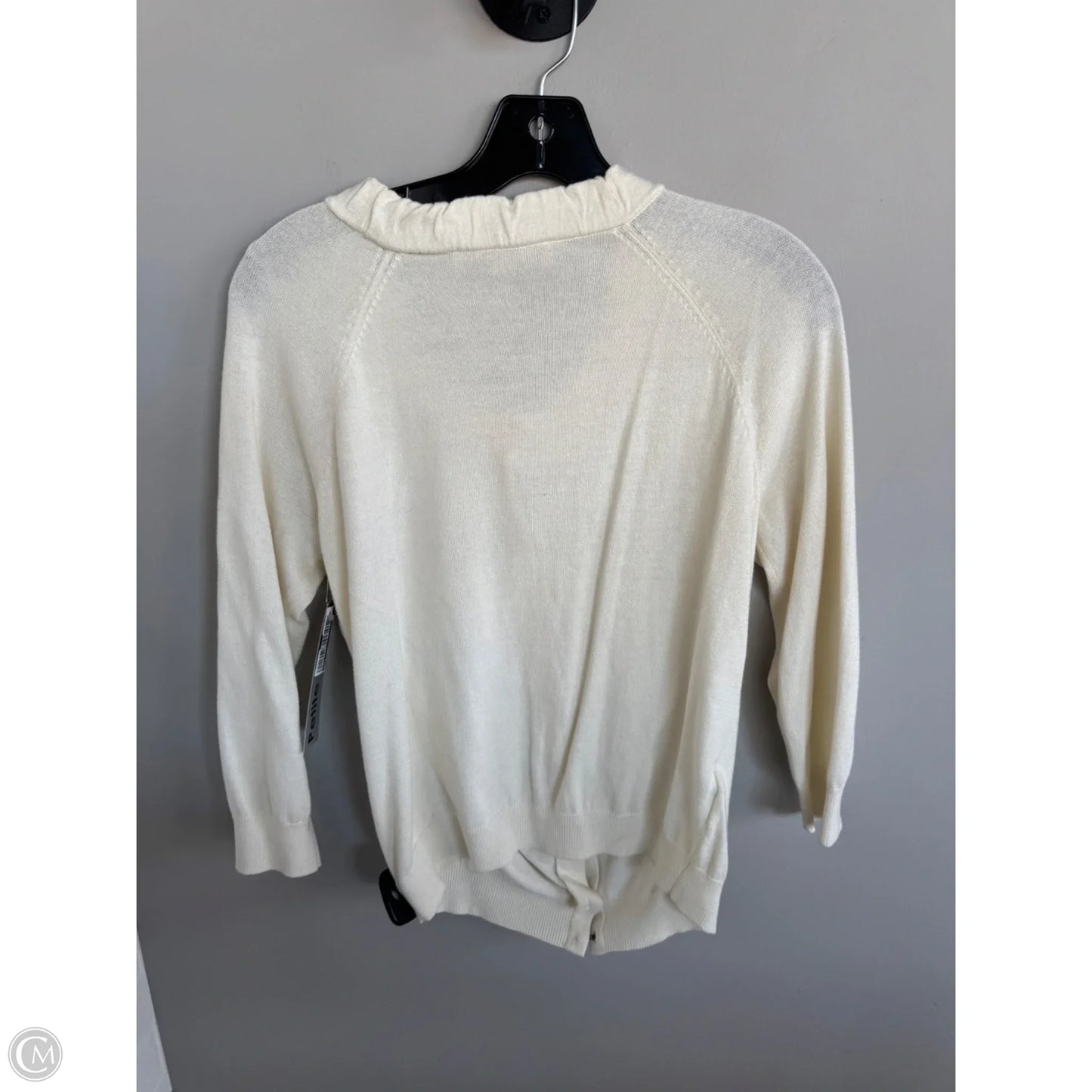 Sweater Cardigan By Loft In Cream, Size: Mp
