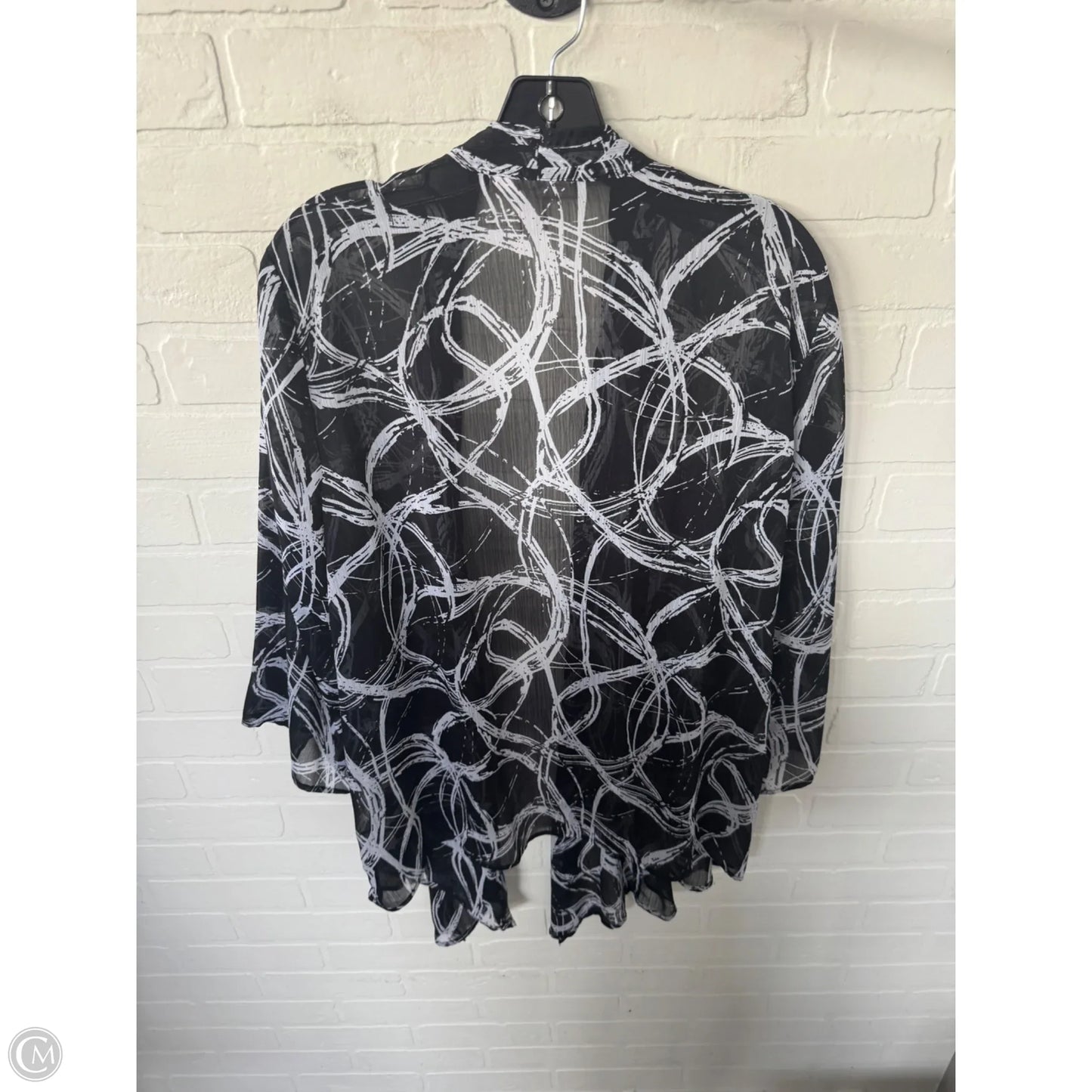 Kimono By Jm Collections In Black & White, Size: 2x