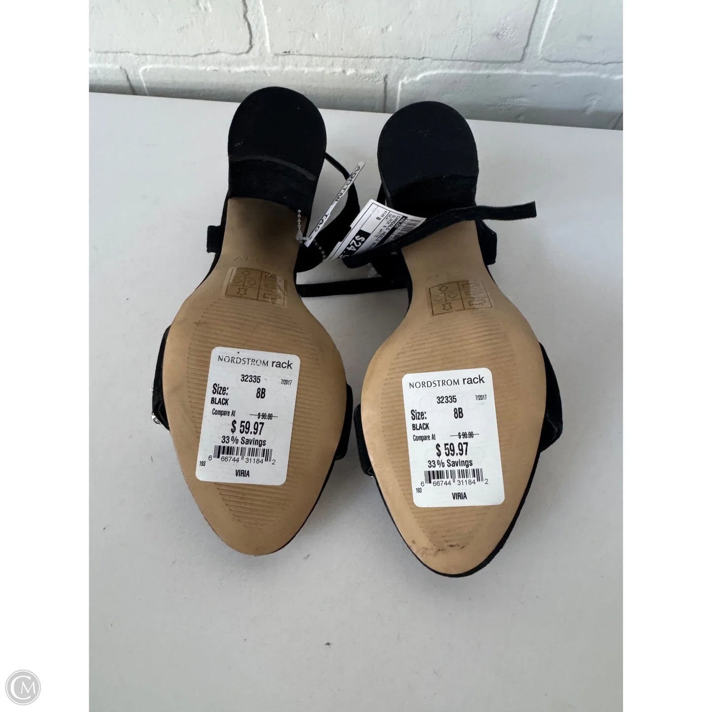 Sandals Heels Block By Aldo In Black & White, Size: 8