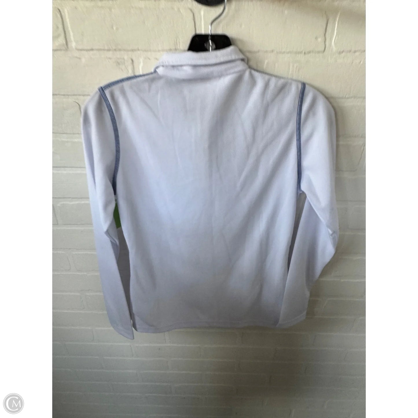 Athletic Top Long Sleeve Collar By Cmc In Blue & White, Size: Xs