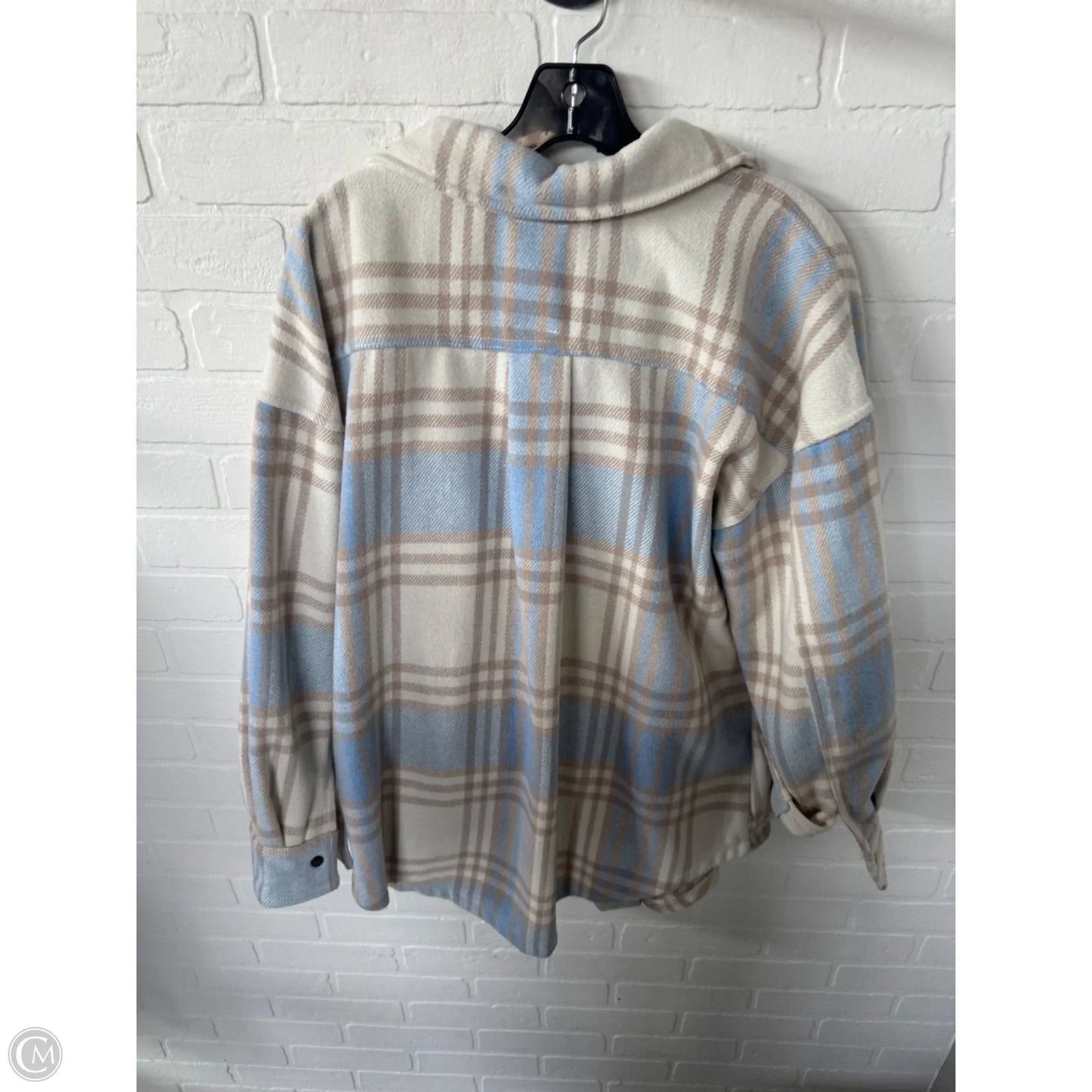 Jacket Shirt By Clothes Mentor In Blue & Tan, Size: M