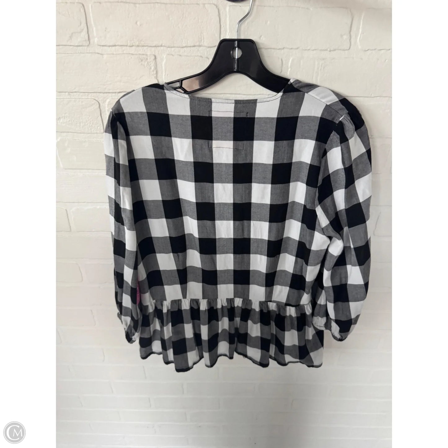 Top 3/4 Sleeve By Good Hart In Black & White, Size: M