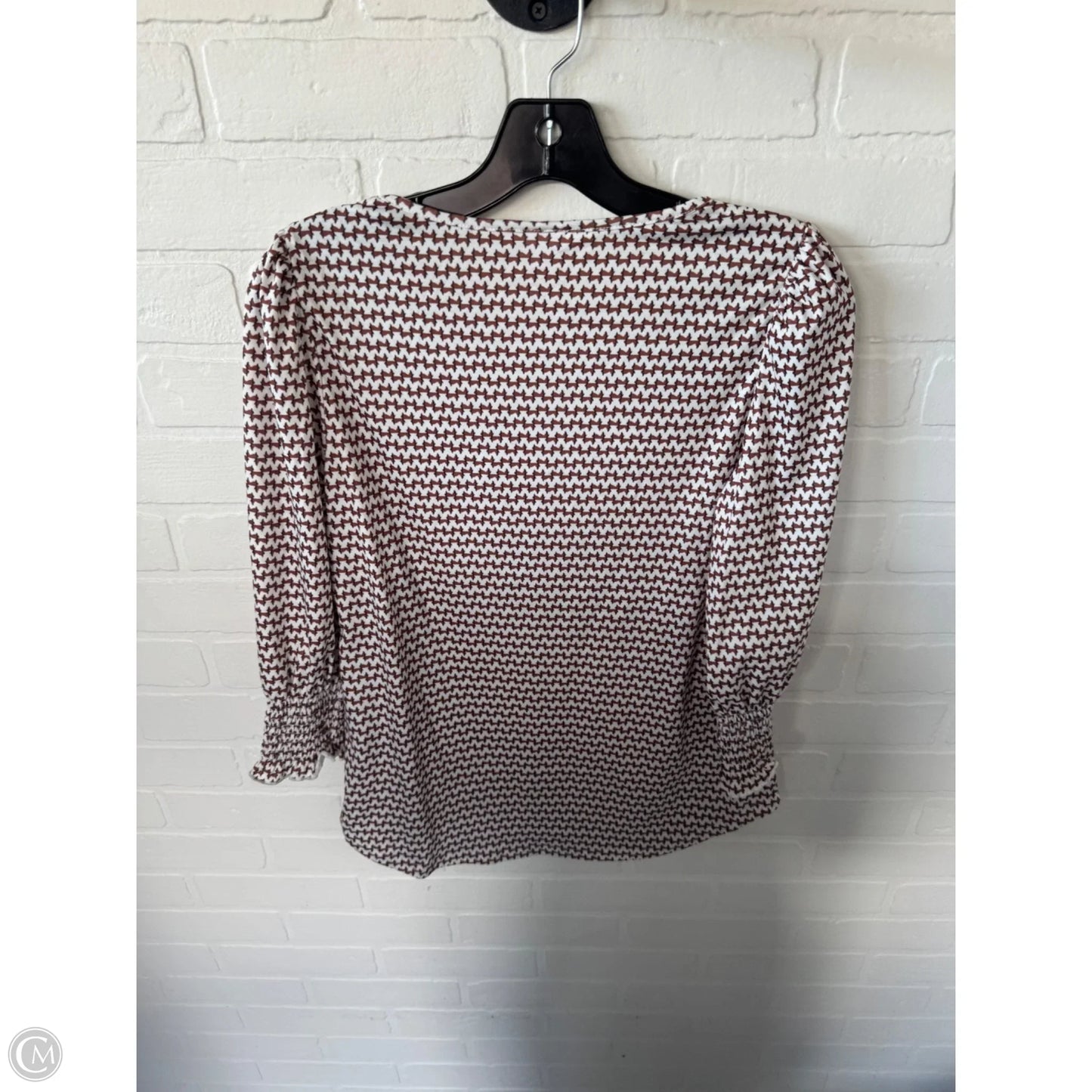 Top 3/4 Sleeve By Cme In Brown & White, Size: S