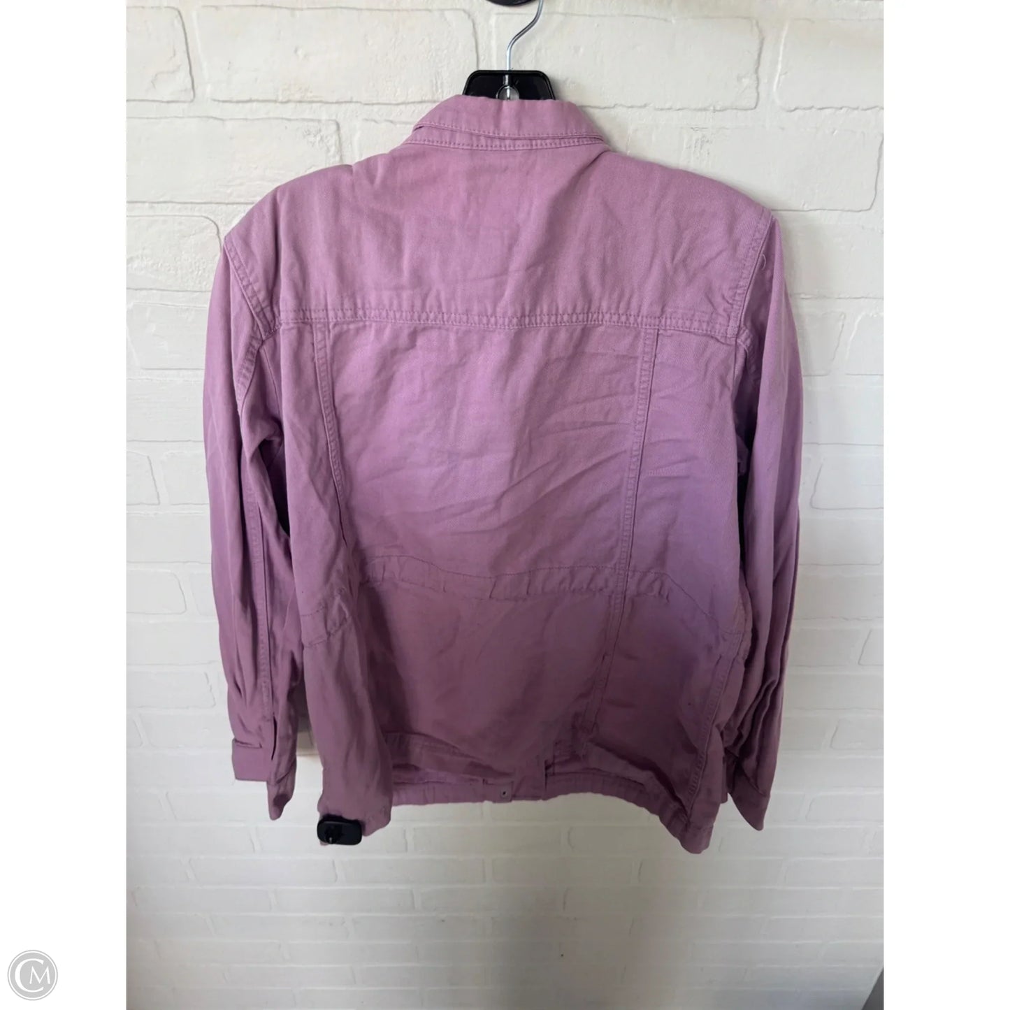 Jacket Utility By Gap In Pink Denim, Size: L
