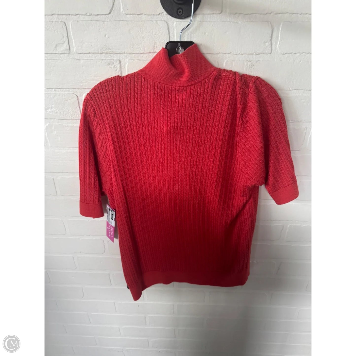 Sweater Short Sleeve By Lauren By Ralph Lauren In Orange, Size: Xxl