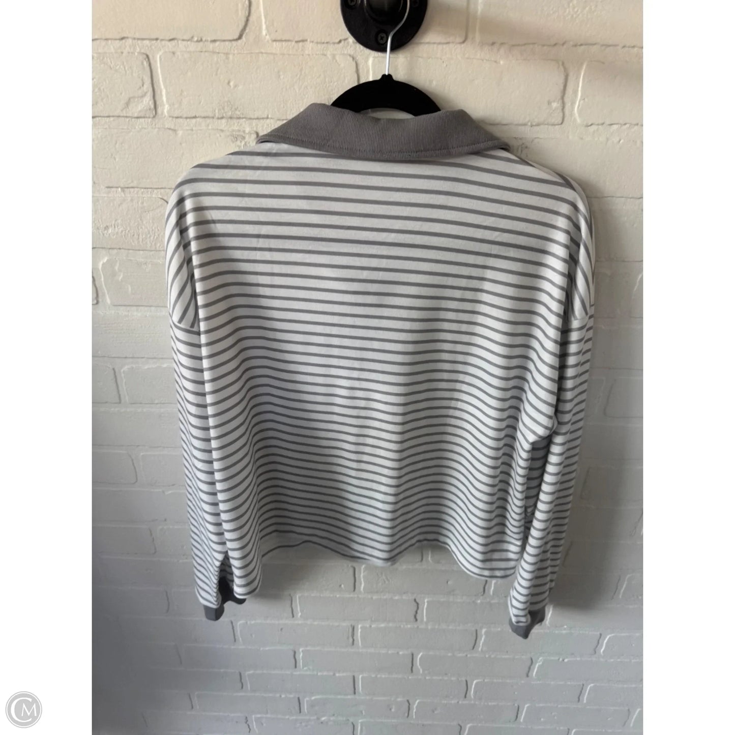 Top Long Sleeve By Cmf In Grey & White, Size: S