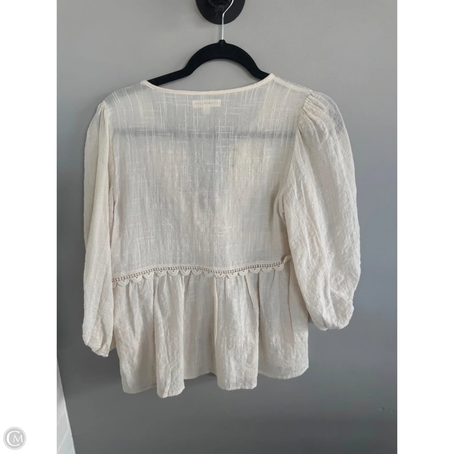 Top Short Sleeve By Max Studio In Cream, Size: Xs