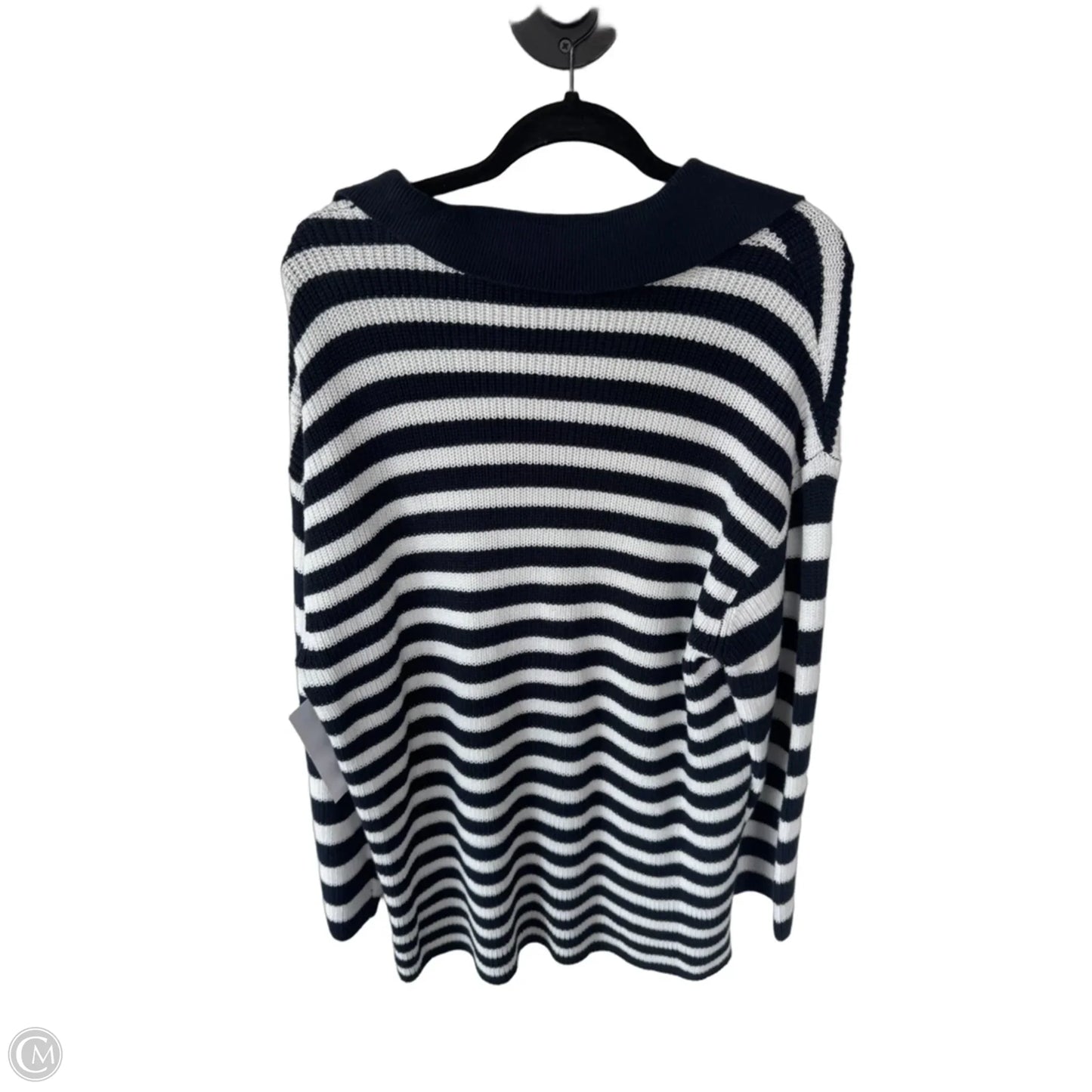 Sweater By Loft In Blue & White, Size: Xl