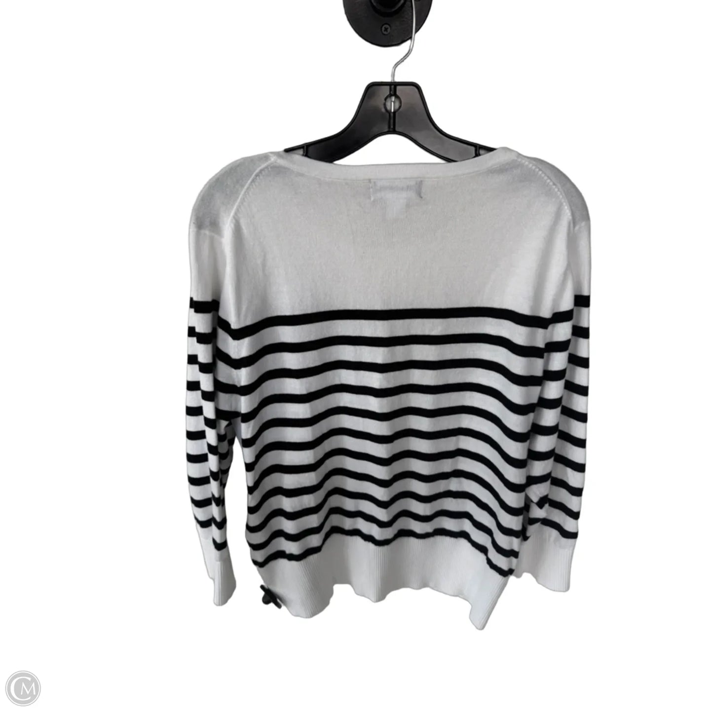 Sweater Designer By Karl Lagerfeld In Black & White, Size: L