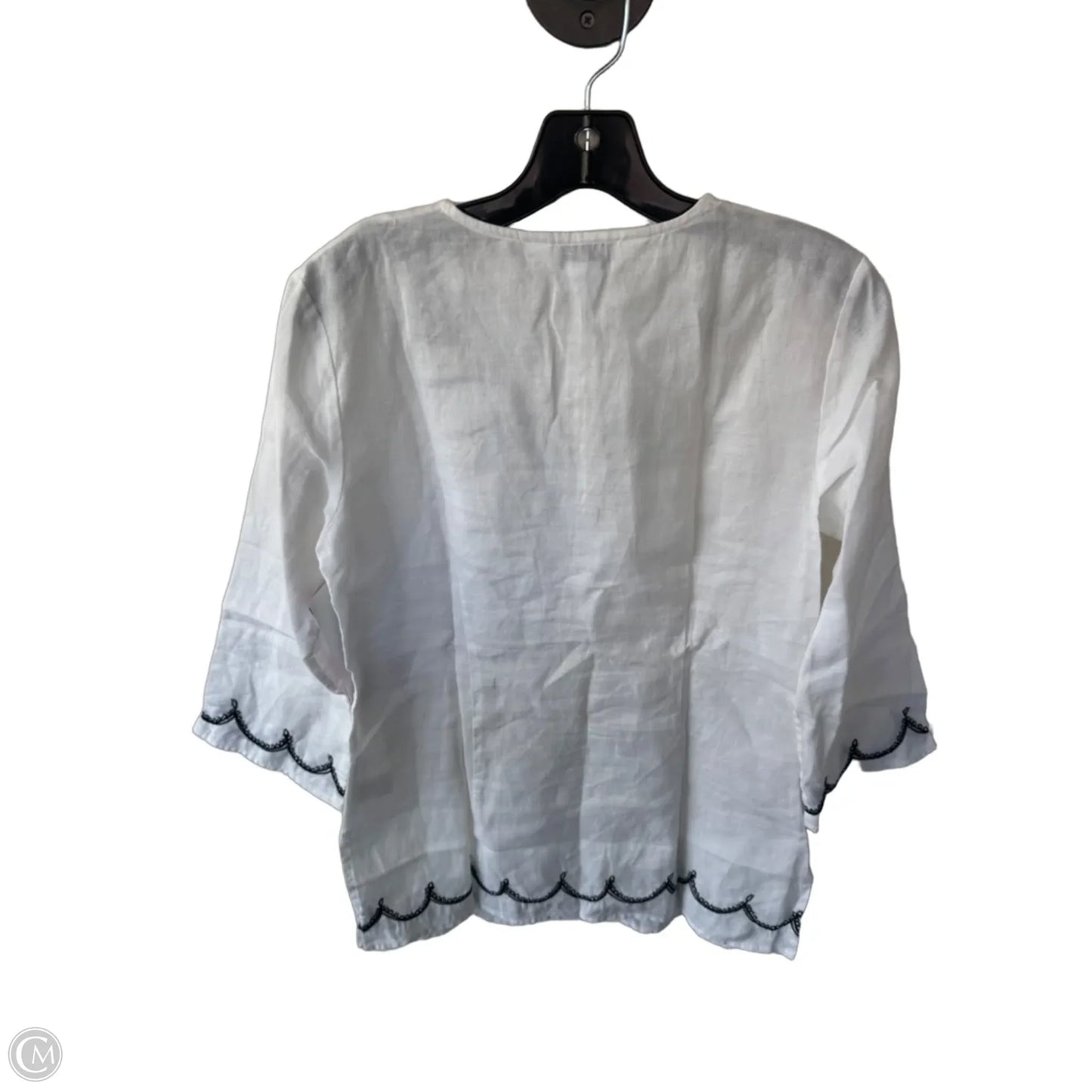 Tunic 3/4 Sleeve By Allison Taylor In Black & White, Size: S