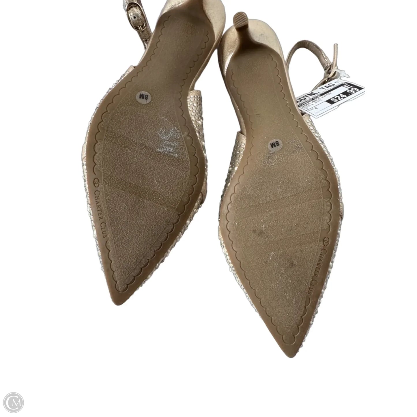 Shoes Heels Kitten By Charter Club In Gold & White, Size: 8