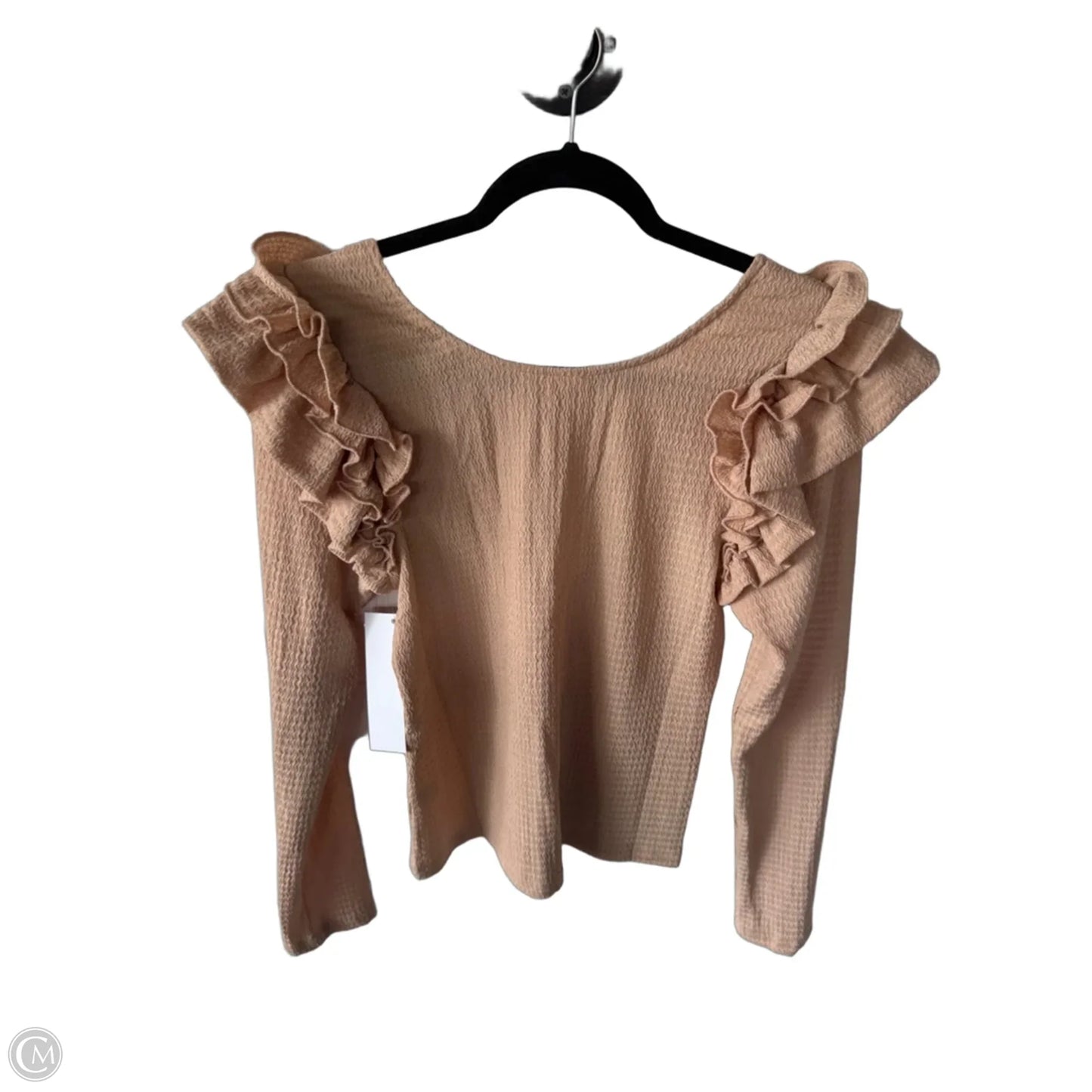 Top Long Sleeve By Easel In Tan, Size: M