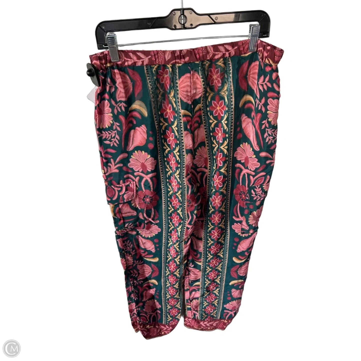 Pants Wide Leg By Farm Rio In Green & Pink, Size: L