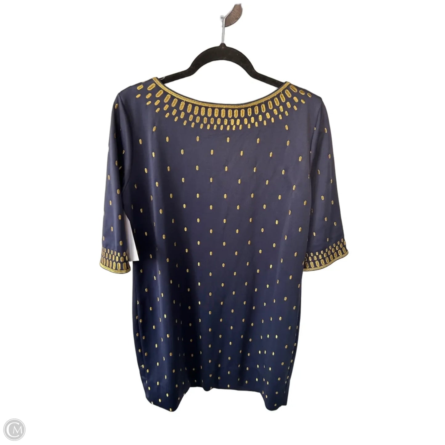 Dress Party Short By Gretchen Scott In Blue & Gold, Size: Xl