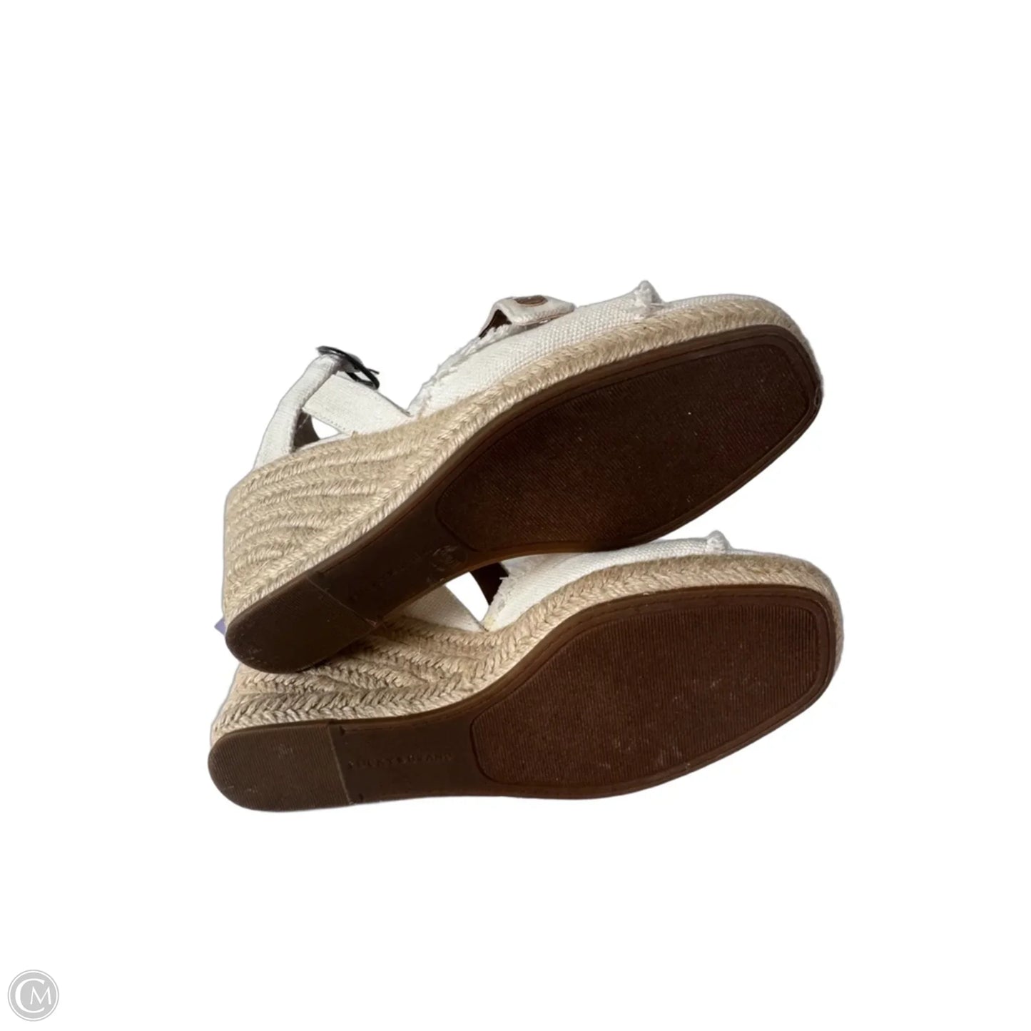 Sandals Heels Wedge By Lucky Brand In Cream & Tan, Size: 7.5