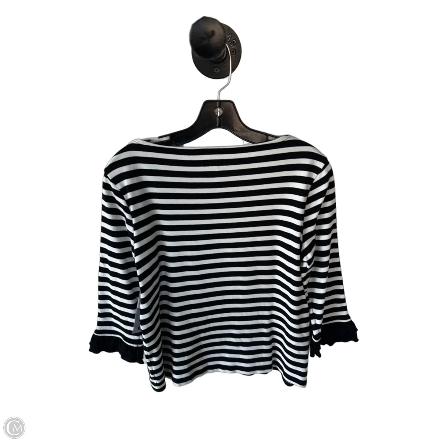 Top 3/4 Sleeve By Talbots In Black & White, Size: Mp