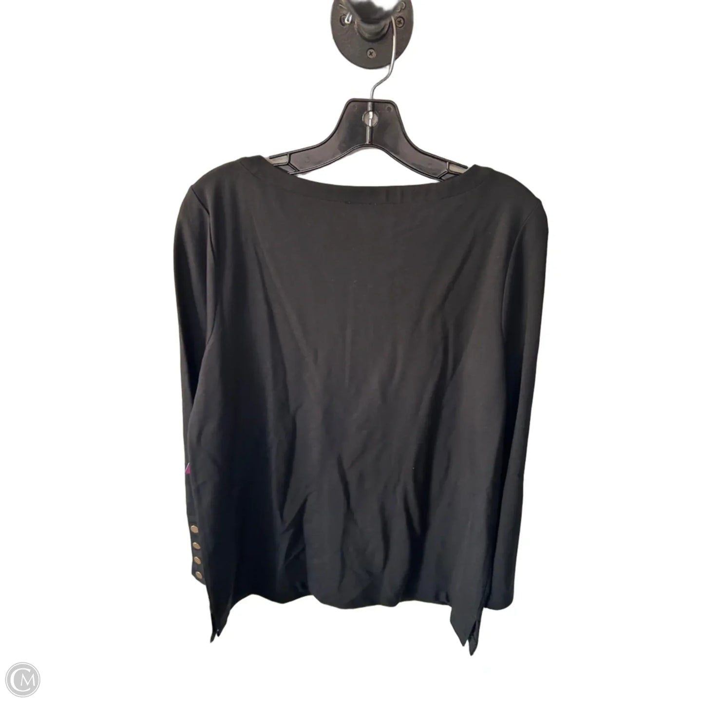 Tunic Long Sleeve By Chicos In Black & Gold, Size: M