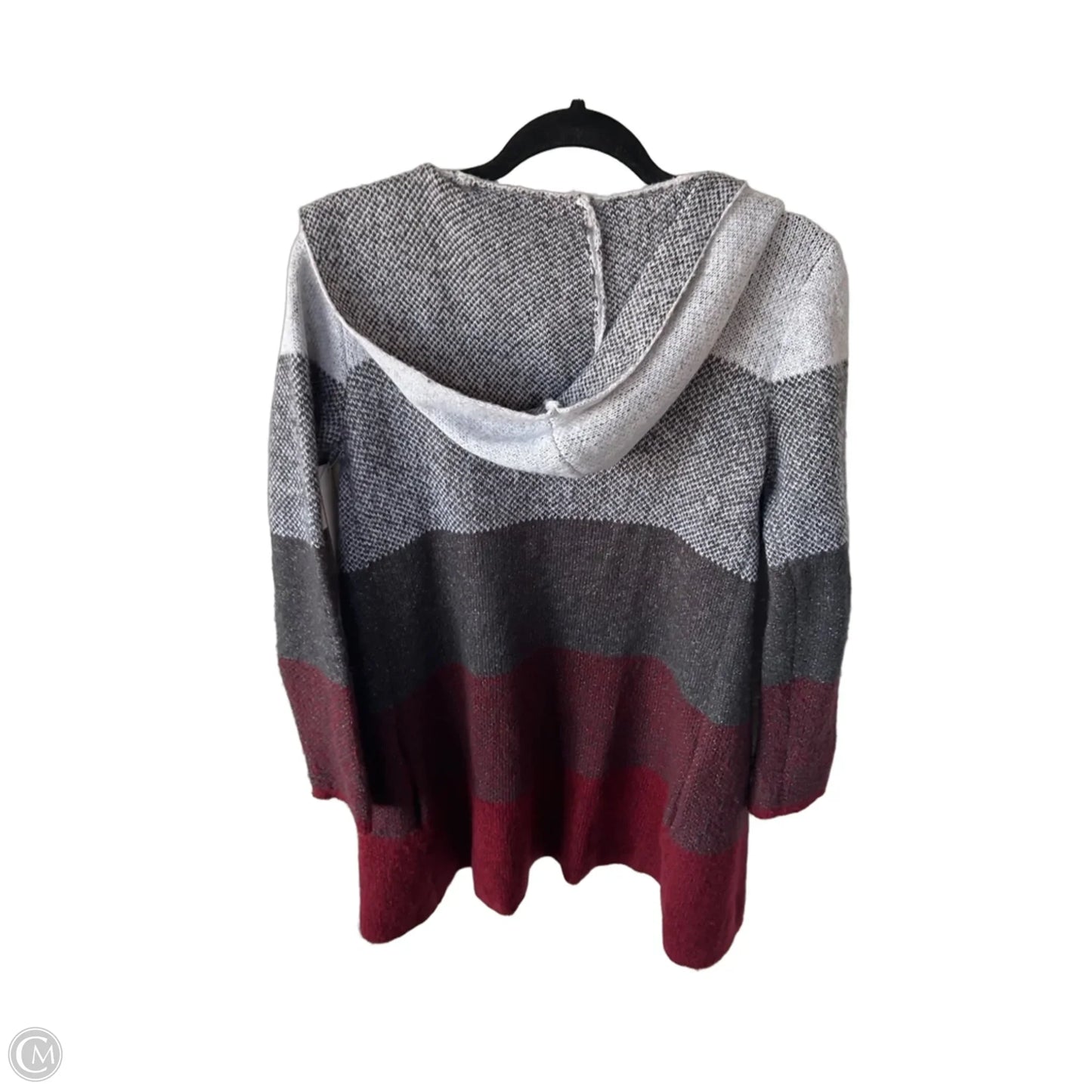Sweater Cardigan By By Design In Grey & Red, Size: Xs