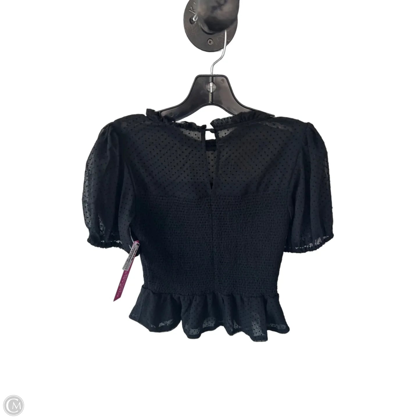 Blouse Short Sleeve By Express In Black, Size: Xs