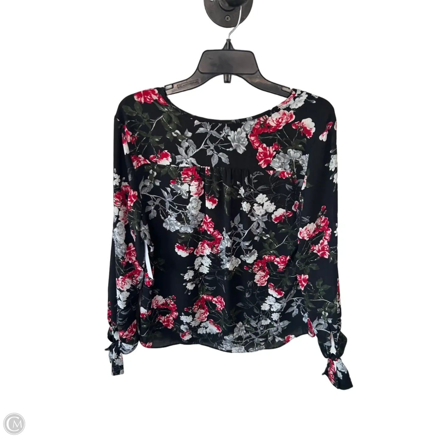 Blouse Long Sleeve By Banana Republic In Black & Red, Size: M