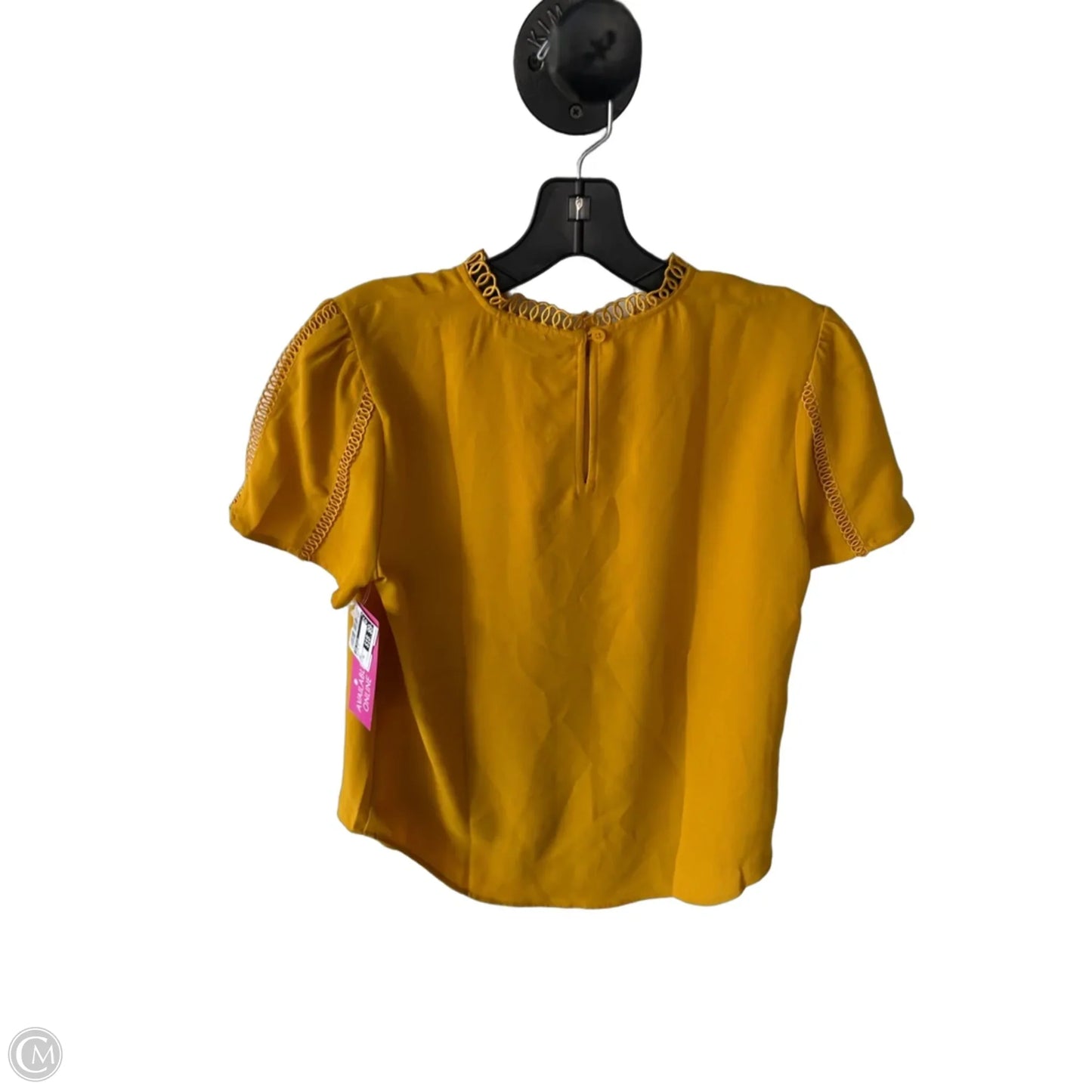 Blouse Short Sleeve By Ann Taylor In Gold, Size: Xs