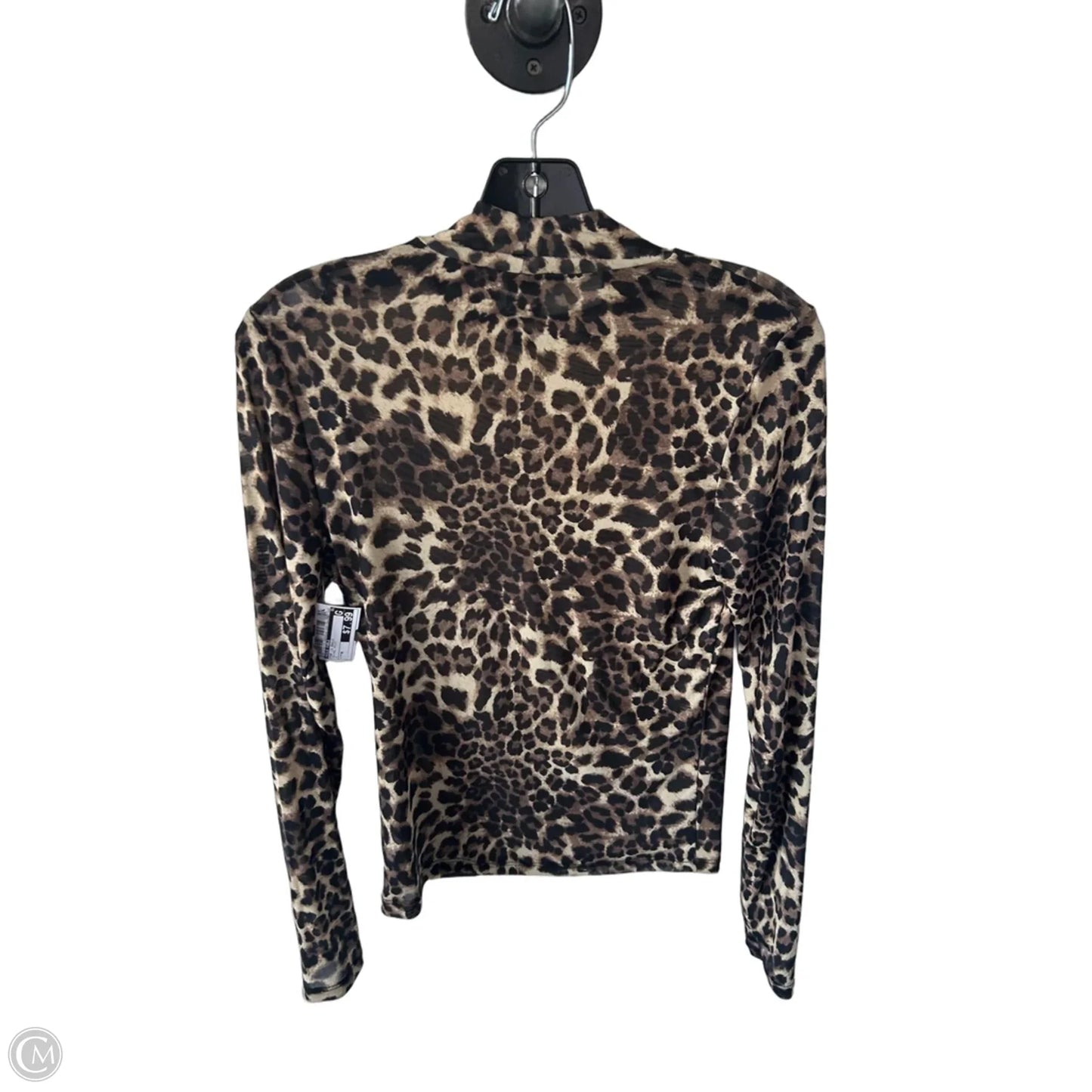Top Long Sleeve Basic By Wild Fable In Animal Print, Size: M