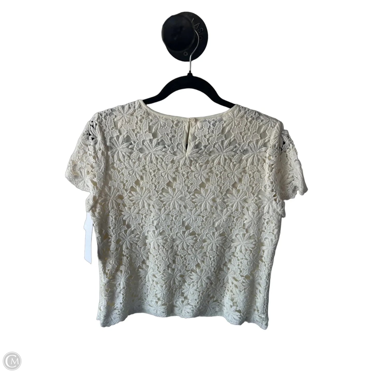 Blouse Short Sleeve By Talbots In Cream, Size: Lp
