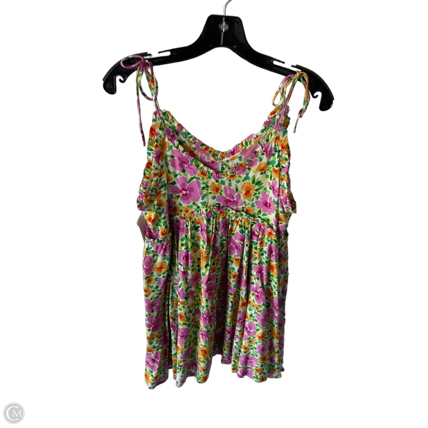 Dress Casual Short By Patrons Of Peace In Green & Pink, Size: M