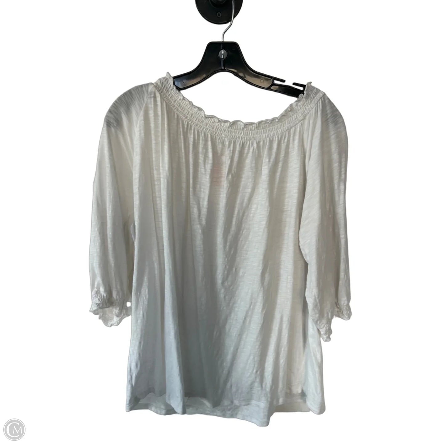 Top Short Sleeve By Knox Rose In White, Size: L