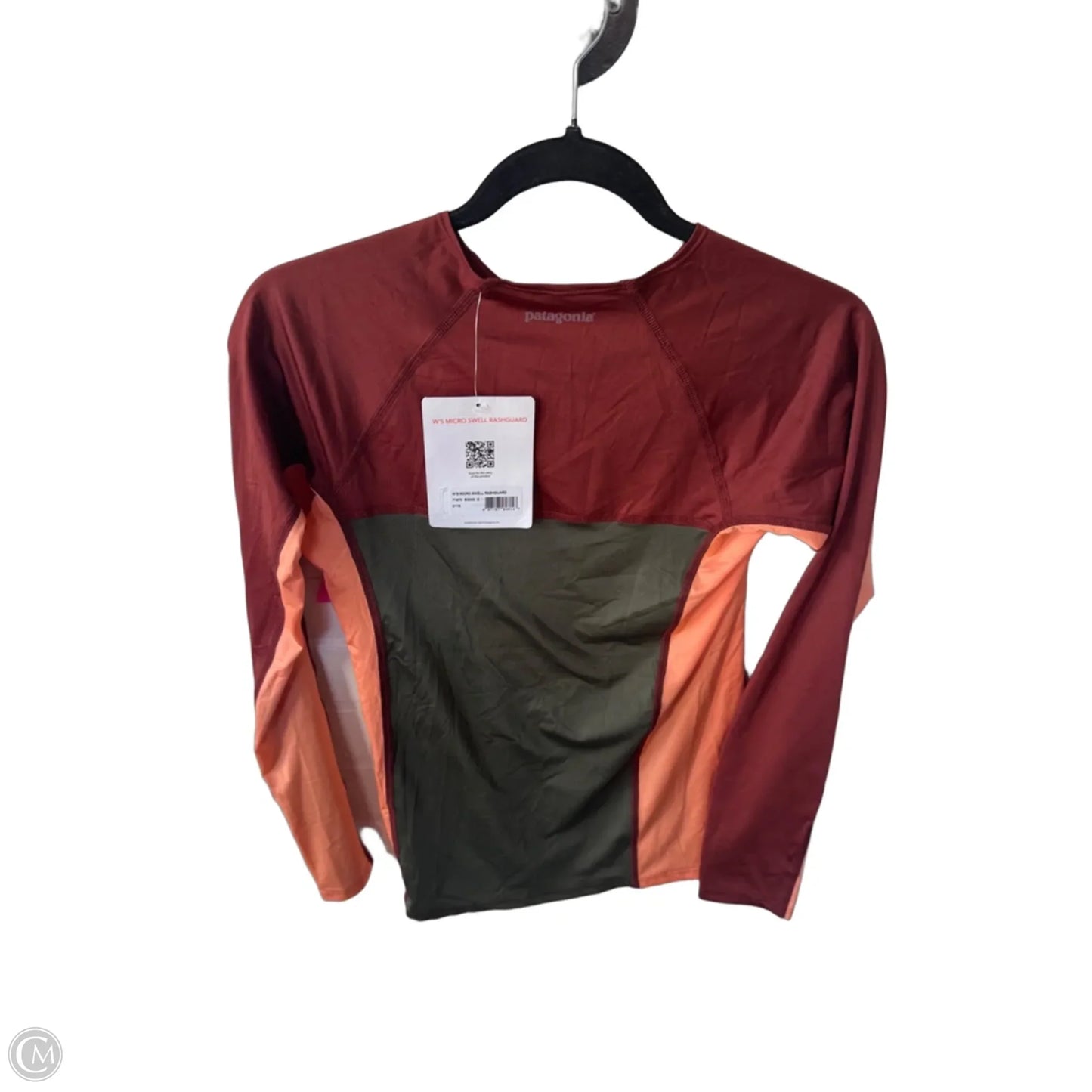 Athletic Top Long Sleeve Crewneck By Patagonia In Brown & Green, Size: S