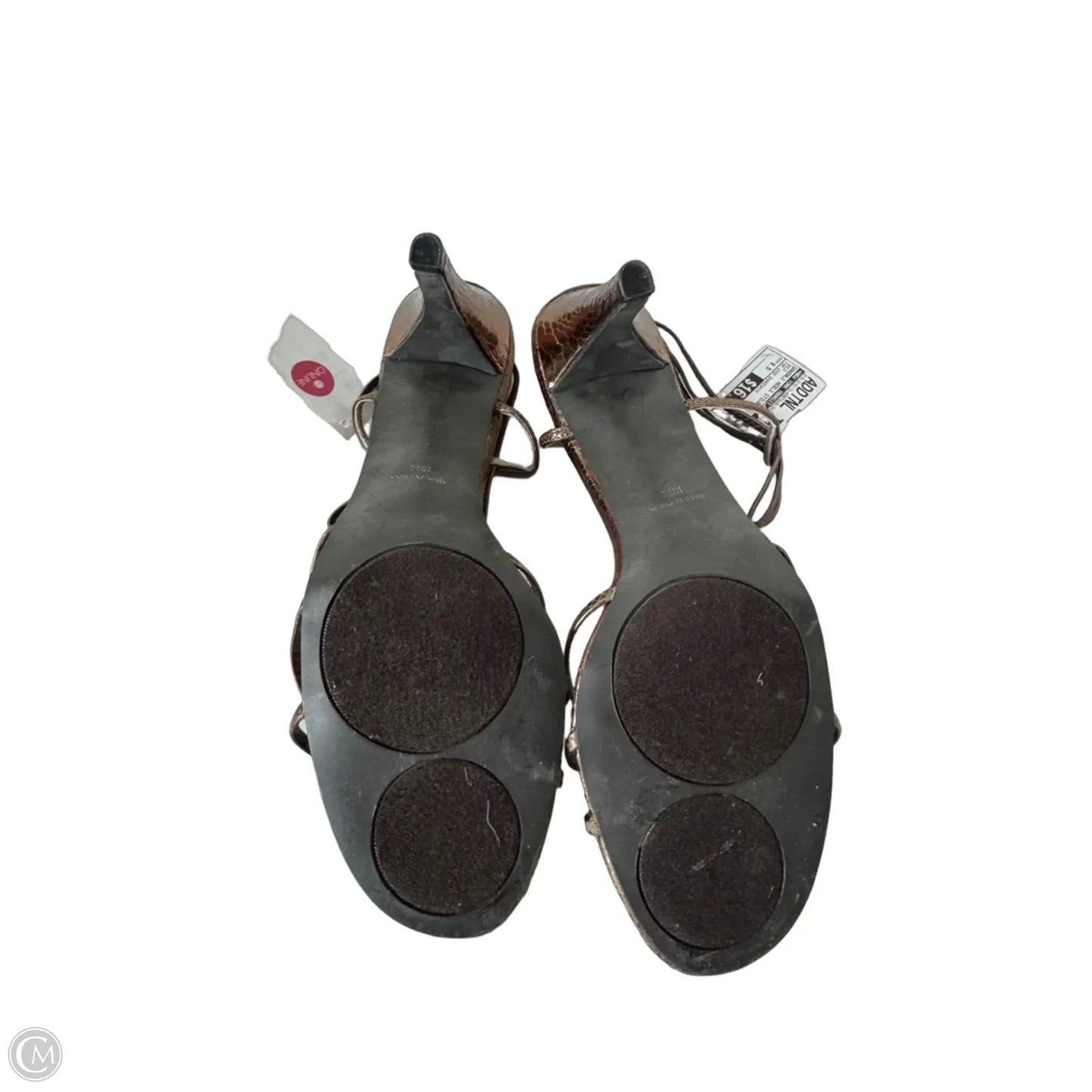Sandals Heels Stiletto By New York Transit In Gold, Size: 9.5