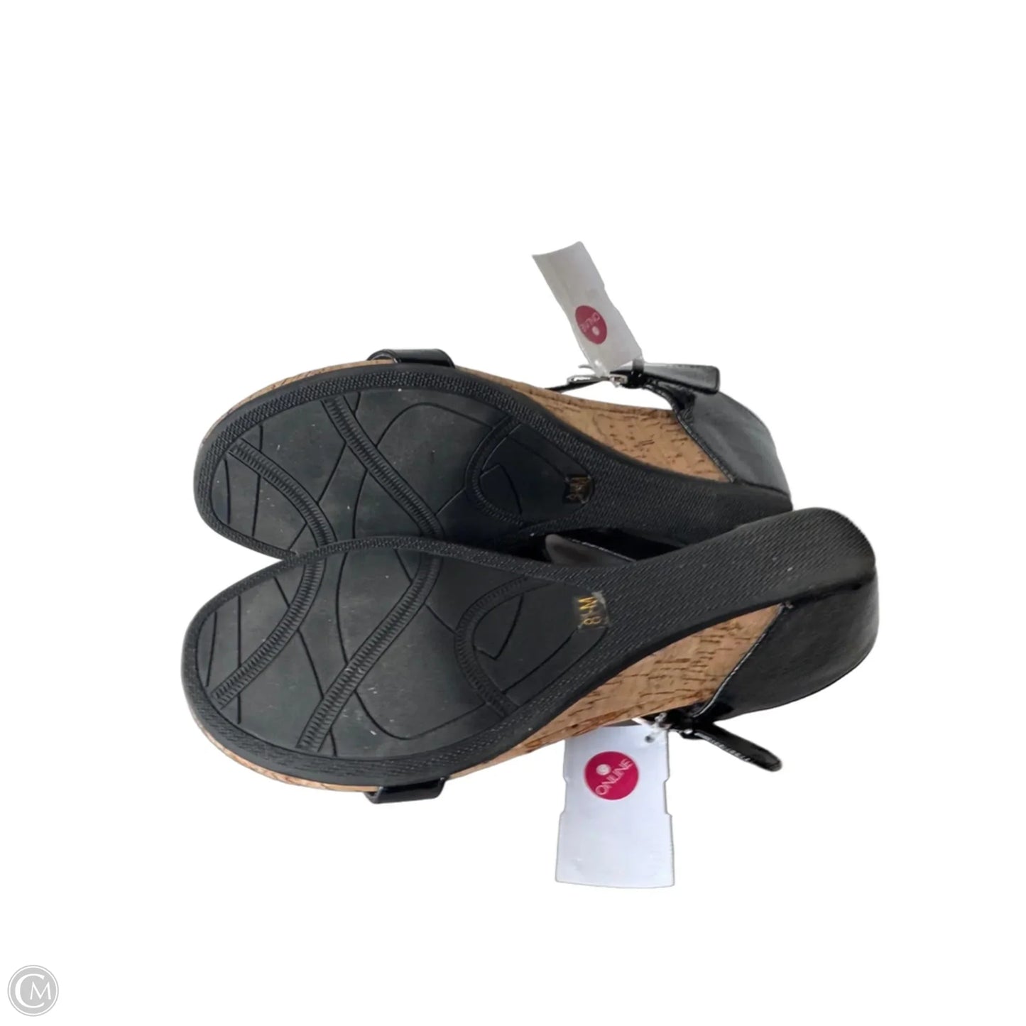 Sandals Heels Wedge By Cmc In Black & Tan, Size: 8.5
