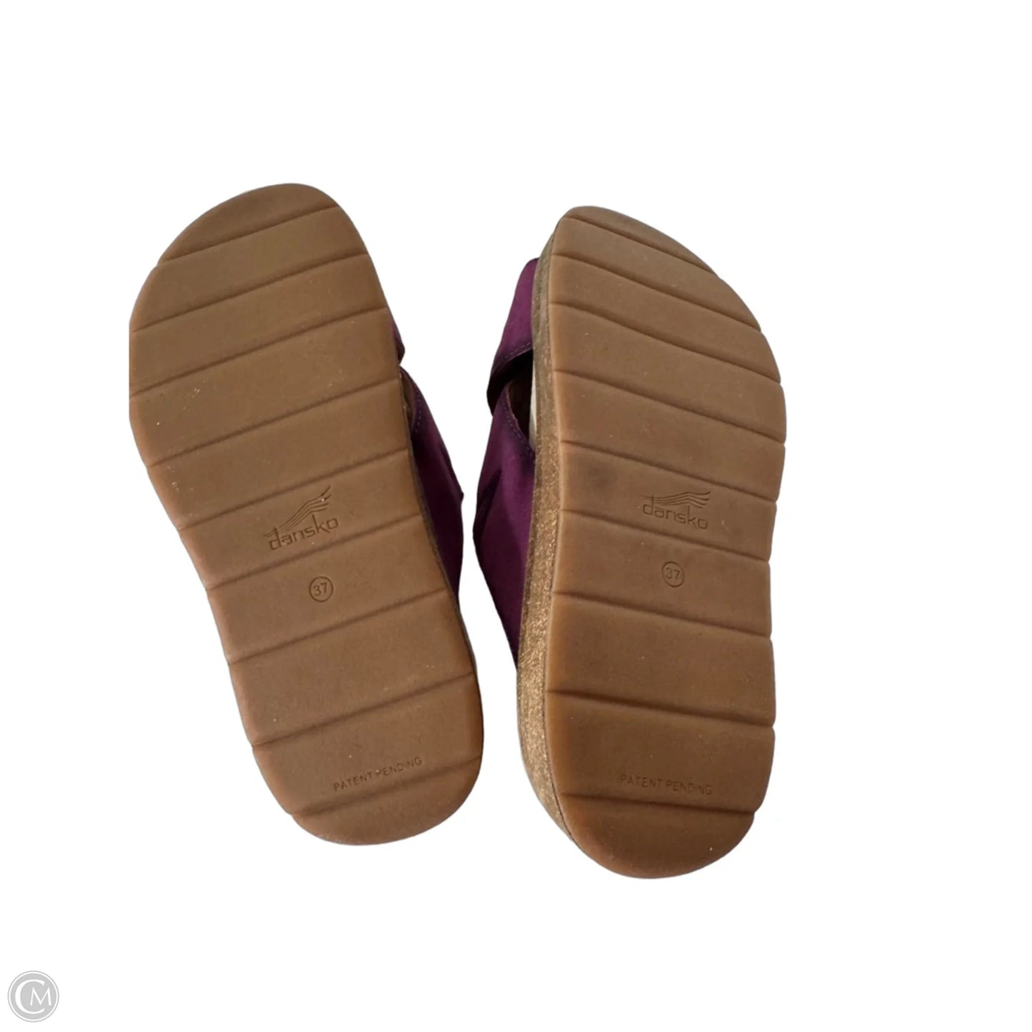Sandals Heels Wedge By Dansko In Purple & Tan, Size: 6.5