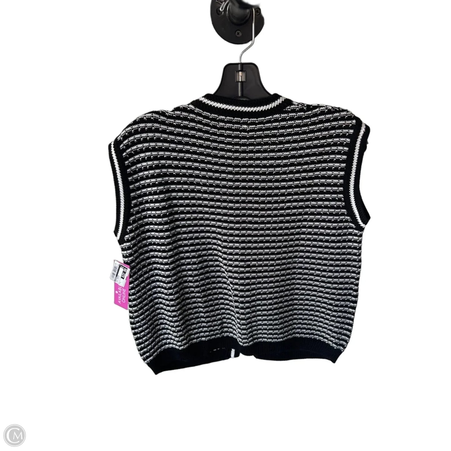 Vest Sweater By Evereve In Black & White, Size: L