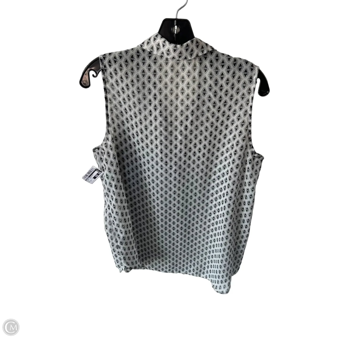 Blouse Sleeveless By Pleione In Black & White, Size: Xl