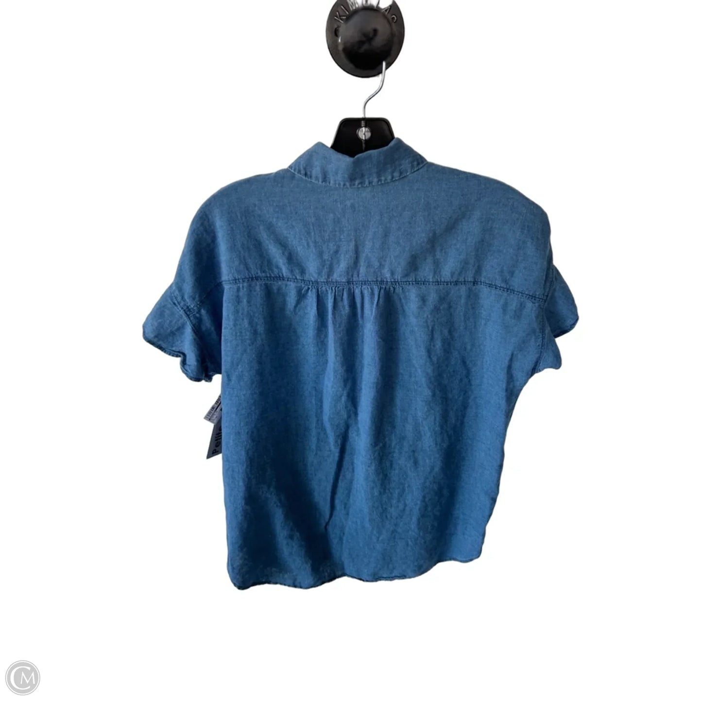 Blouse Short Sleeve By Madewell In Blue Denim, Size: Mp