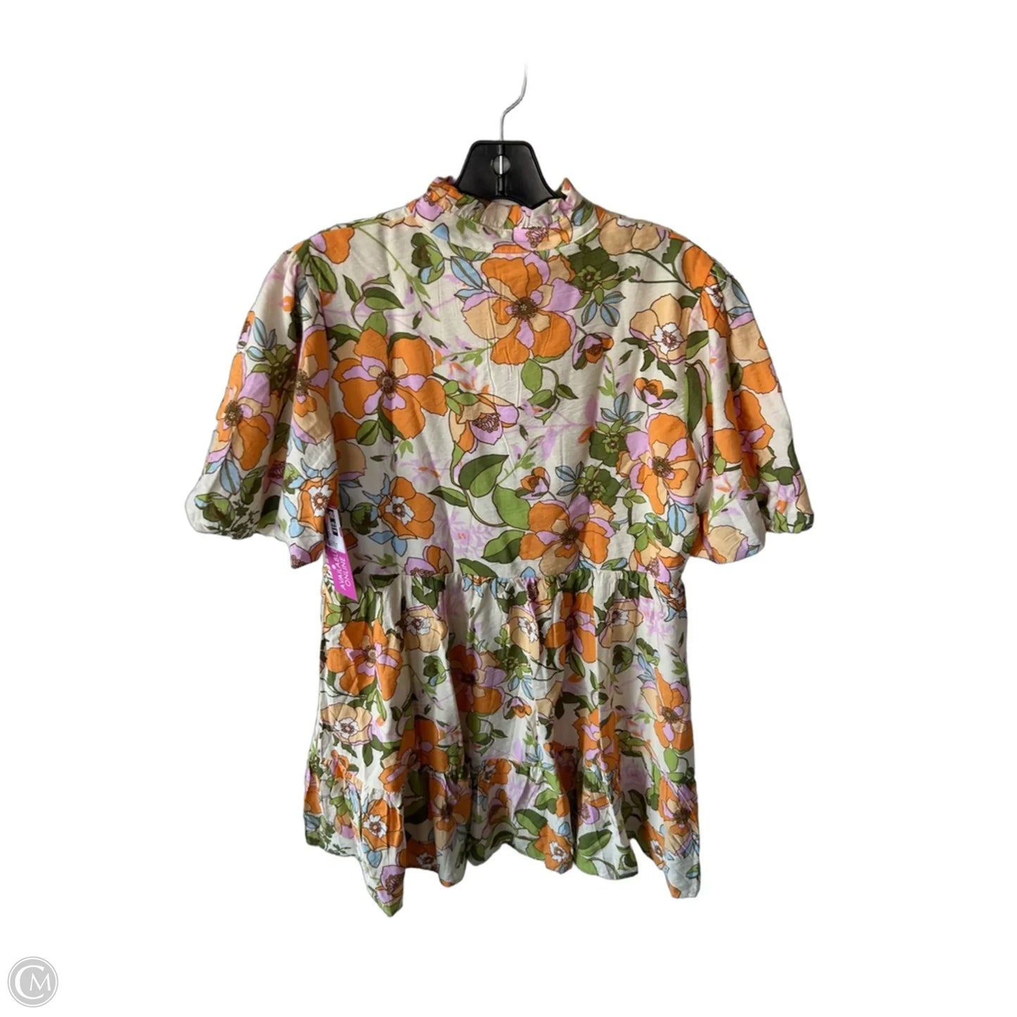 Dress Casual Short By Cmb In Orange & Tan, Size: M