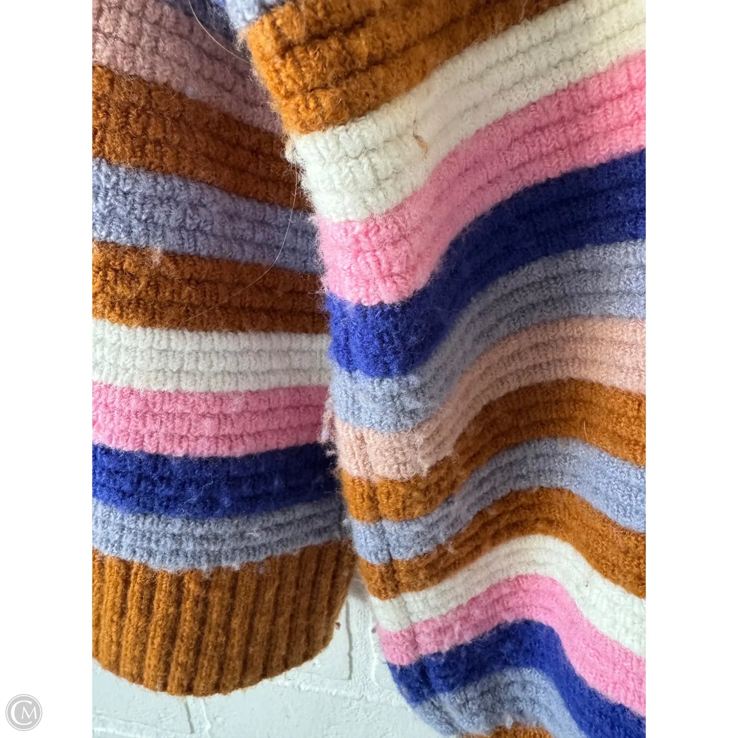 Sweater Cardigan By Madewell In Brown & White, Size: S