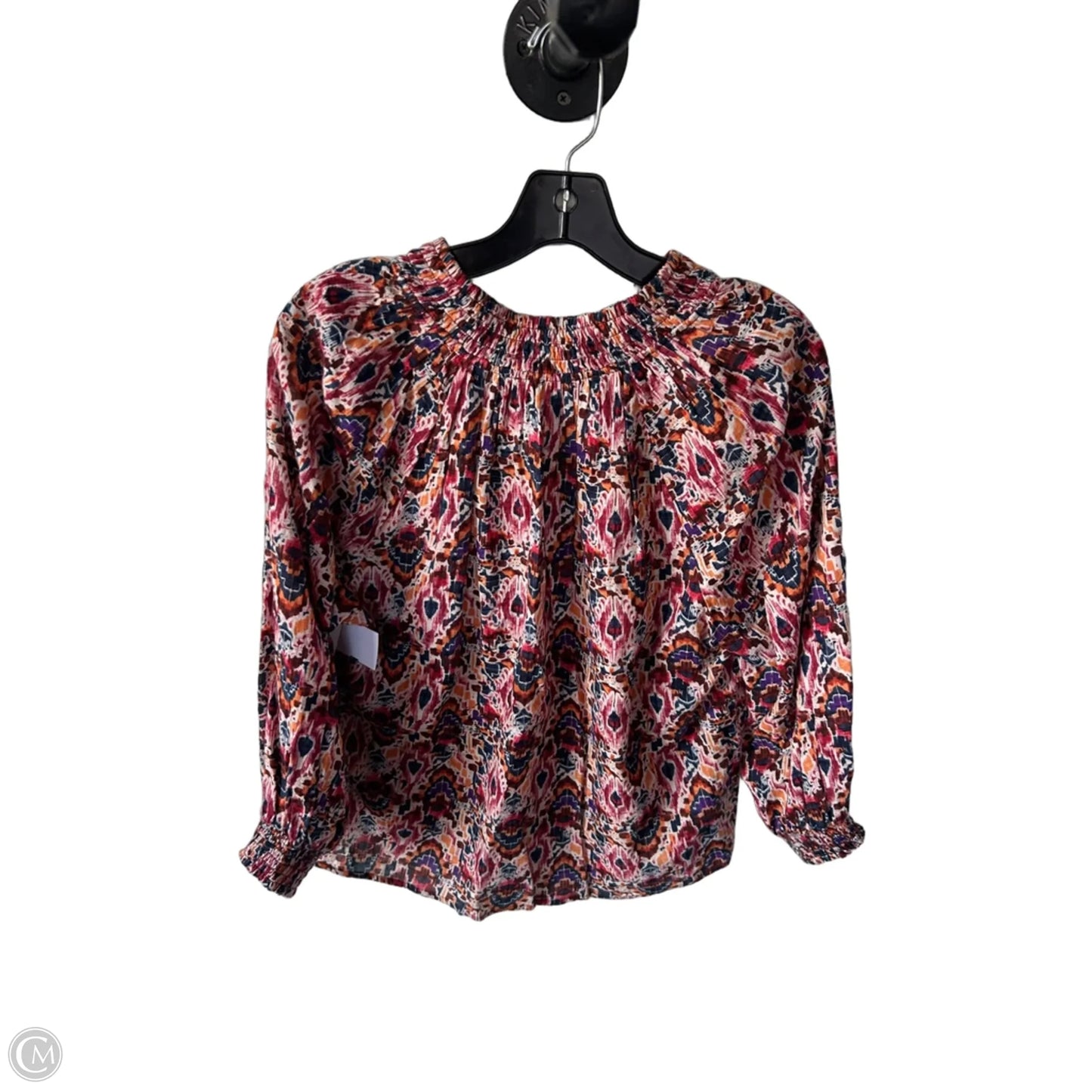Blouse Long Sleeve By Evereve In Orange & Red, Size: M