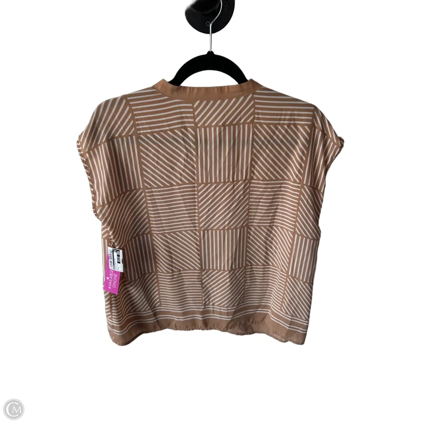 Blouse Sleeveless By Loft In Tan & White, Size: M