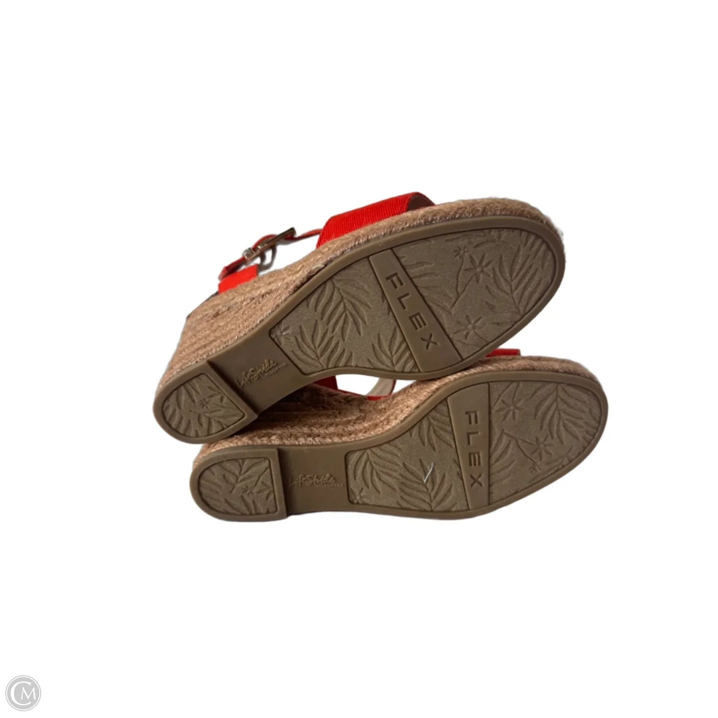 Sandals Heels Wedge By Life Stride In Orange, Size: 5