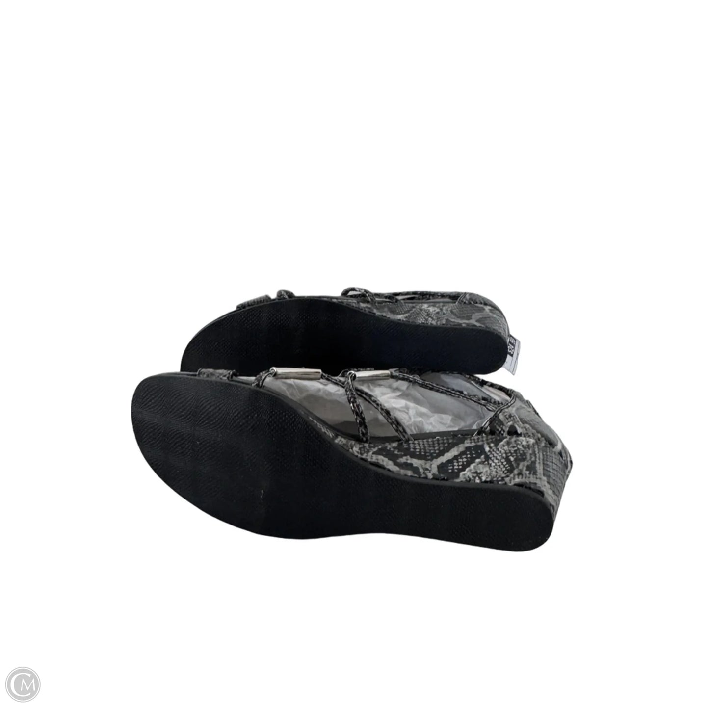 Sandals Heels Wedge By Clothes Mentor In Snakeskin Print, Size: 5