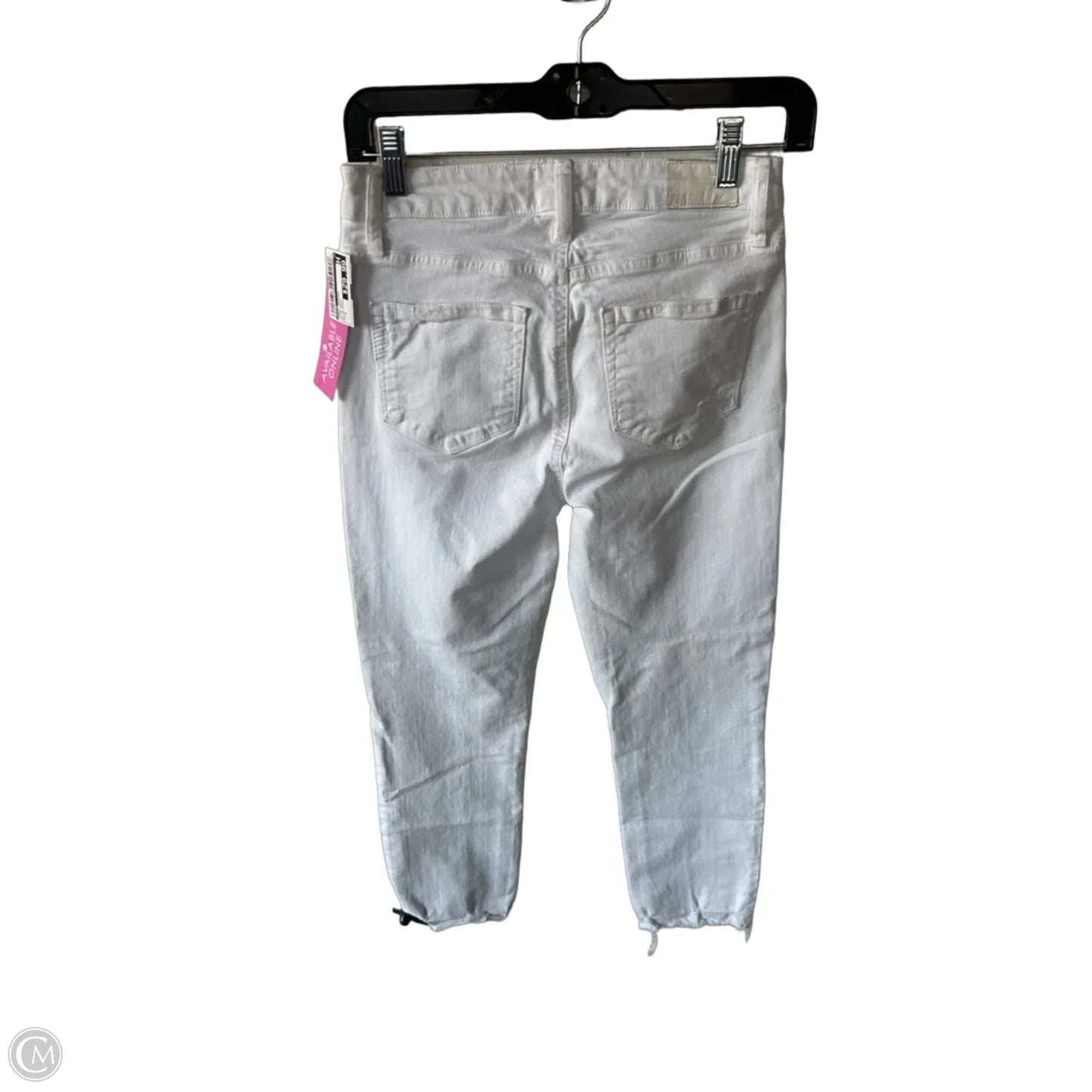 Jeans Cropped By Paige In White Denim, Size: 2