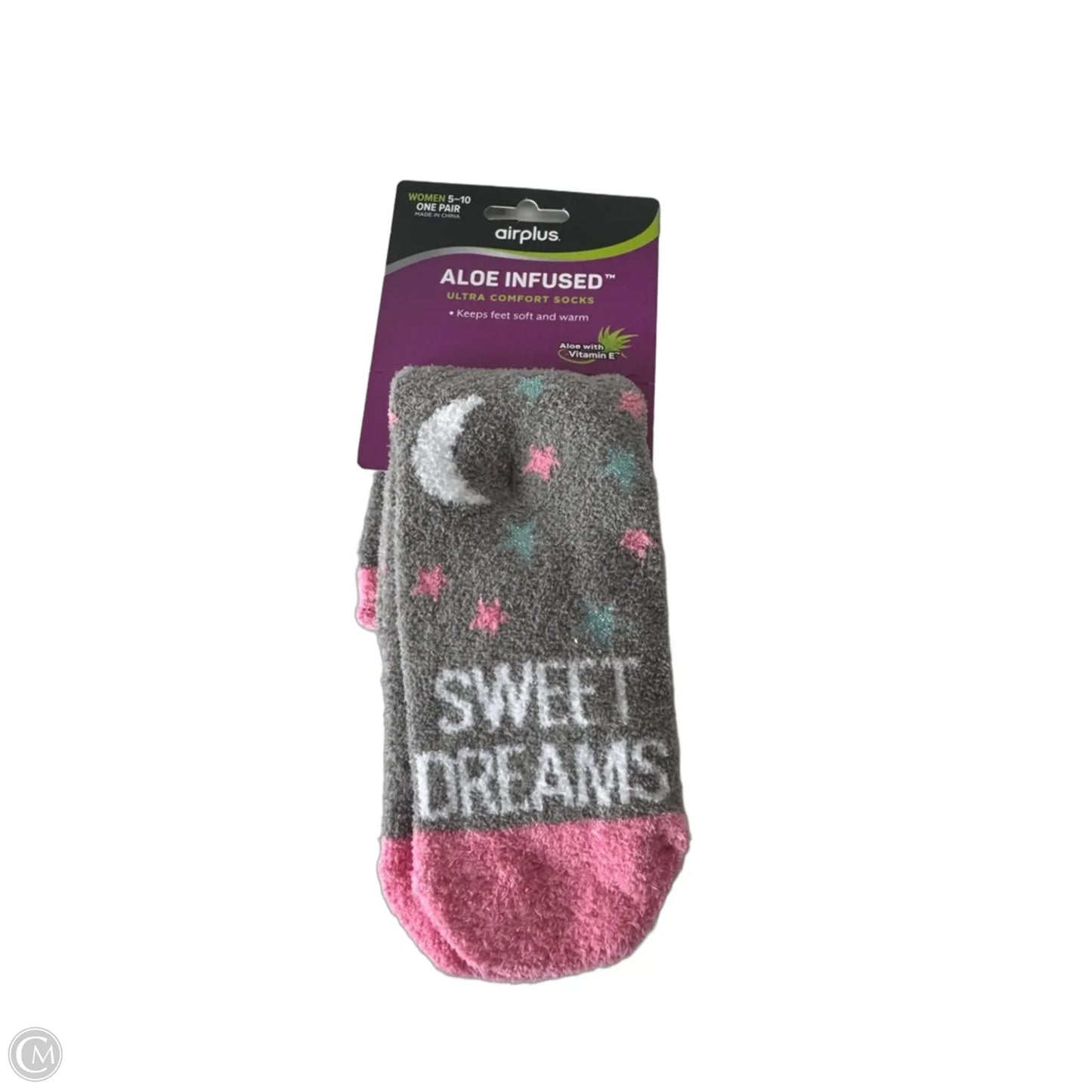 Socks By Clothes Mentor In Grey & Pink, Size: Osfm