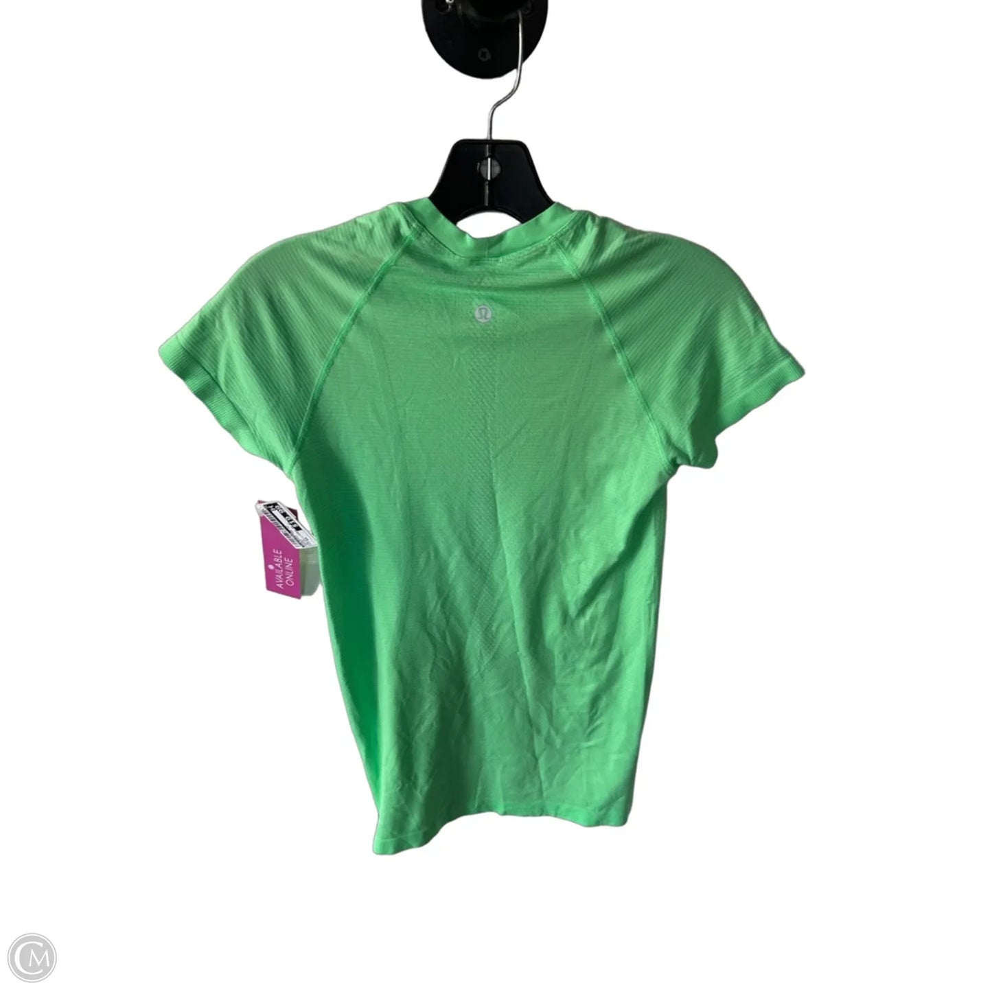 Athletic Top Short Sleeve By Lululemon In Green, Size: Xs