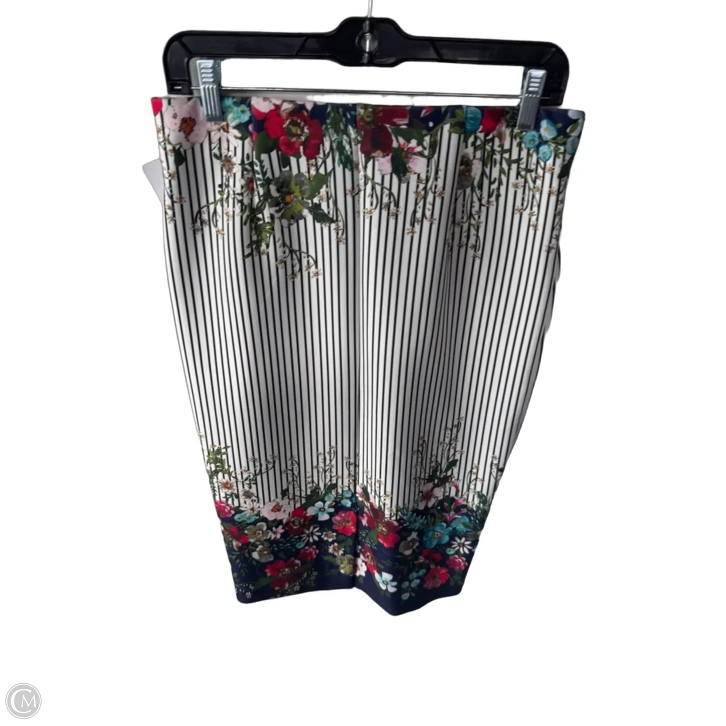 Skirt Midi By Eci In Blue & White, Size: M