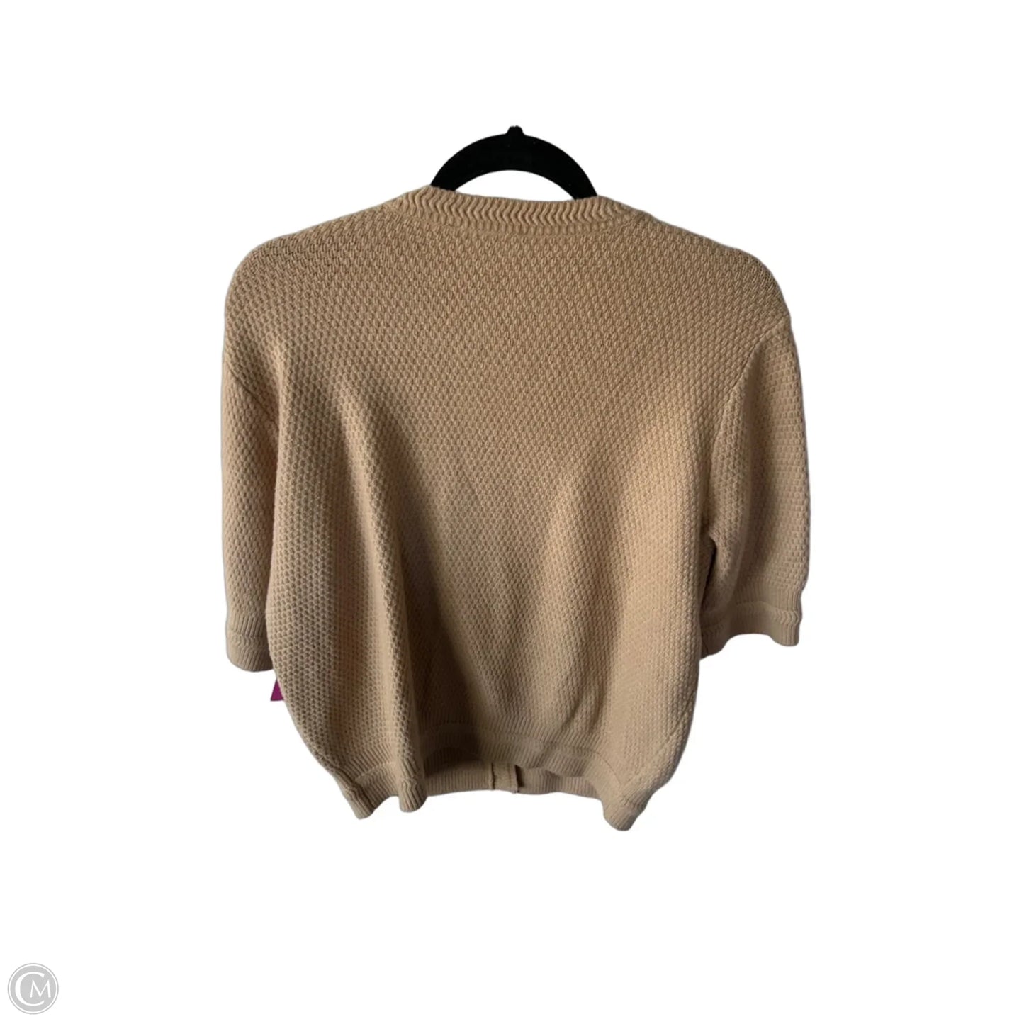 Sweater Short Sleeve By Ann Taylor In Gold & Tan, Size: L